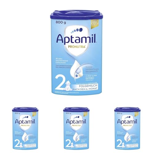 Aptamil Pronutra 2 – Folgemilch nach dem 6. Monat, Mit DHA & ARA, Nur Laktose, Ohne Palmöl, Babynahrung, Milchpulver, 1x 800 g (Packung mit 4) von Aptamil