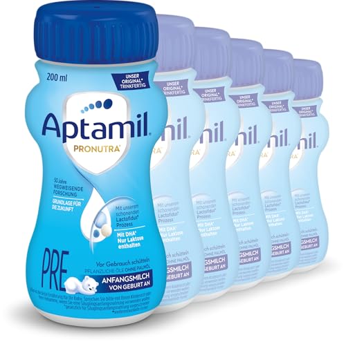 Aptamil Pronutra-ADVANCE PRE, Anfangsmilch von Geburt an, Baby-Milchnahrung, trinkfertig (6 x 200 ml) von Aptamil