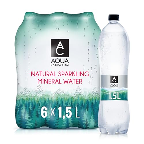 AQUA CARPATICA 1.5L x 6 Naturally Sparkling Sprudel Natürliches Mineralwasser, Natriumarm, Nitratfrei, Mit Natürlichen Elektrolyten, Calcium und Magnesium, Natürlich prickelnd, 100% Recycelbar von Aqua Carpatica