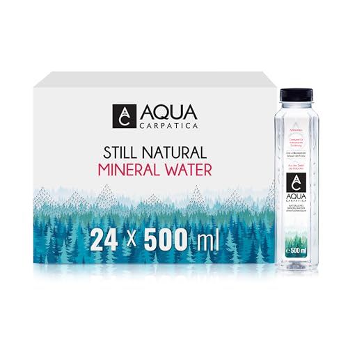 AQUA CARPATICA 500ml x 24 Still Water Premium Natürliches Mineralwasser, Mit Natürlichen Elektrolyten, 100% Recycelbar, BPA Frei, Ohne Kohlensäure, Perfekt für die Zubereitung von Babynahrung von Aqua Carpatica