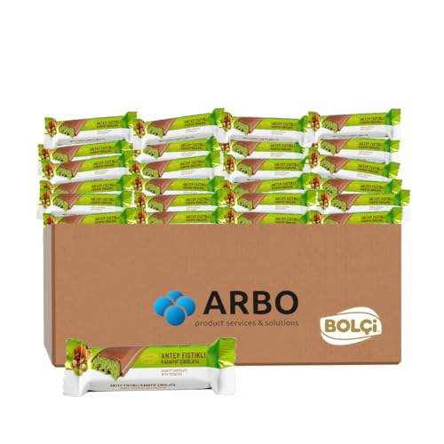 24x 30g Bolci Dubai Schokolade Snack 30g Riegel - Pistazie Kadayif - intensiv, reich an Pistazien mit knackigem Engelshaar- Pistachio Chocolate Bar - ArBo Living Quality von ArBo-Living