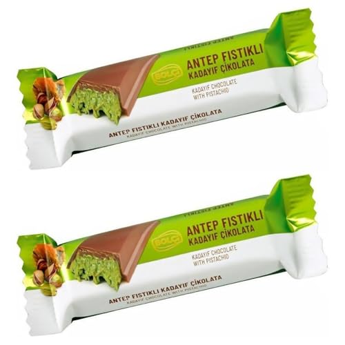 2x 30g Bolci Dubai Schokolade Snack 30g Riegel - Pistazie Kadayif - intensiv, reich an Pistazien mit knackigem Engelshaar- Pistachio Chocolate Bar - ArBo Living Quality von ArBo-Living