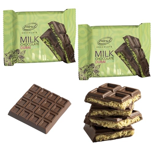 2x Bind Dubai Schokolade je 60g Tafel - Pistazie Kadayif - intensiv, reich an Pistazien mit knackigem Engelshaar- Pistachio Chocolate - ArBo Living Quality von ArBo-Living