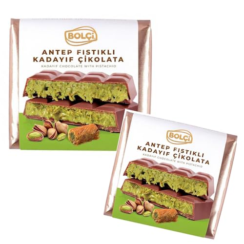 2x Bolci Dubai Schokolade je 100g Tafel - Pistazie Kadayif - intensiv, reich an Pistazien mit knackigem Engelshaar- Pistachio Chocolate - ArBo Living Quality von ArBo-Living