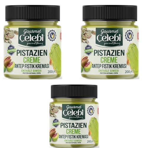 3x Celebi Premium mit je 200g Pistaziencreme mit Protein 35% Pistazien ohne Palmöl - Pistachios Creme - Dubai Schokolade selber machen - ArBo-Living Quality von ArBo-Living