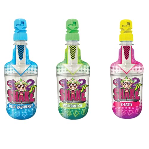 3x Dr. Sour 1 2 Shake Watermelon, Blue Raspberry, X-Taste je 0,33L | Erfrischung mit Twist: Drücken, schütteln, Farbe aktivieren! | Interaktiver Spaß für Kinder - Farb- & Geschmacks-Überraschung! von ArBo-Living