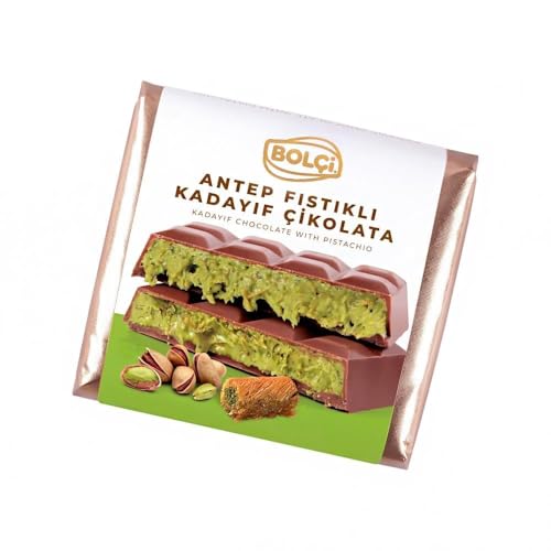 Bolci Dubai Schokolade 100g Tafel - Pistazie Kadayif - intensiv, reich an Pistazien mit knackigem Engelshaar- Pistachio Chocolate - ArBo Living Quality von ArBo-Living