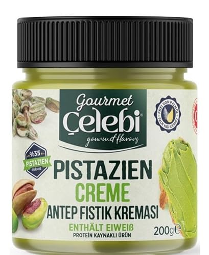 Celebi Premium 200g Pistaziencreme mit Protein 35% Pistazien ohne Palmöl - Pistachios Creme - Dubai Schokolade selber machen - ArBo-Living Quality von ArBo-Living