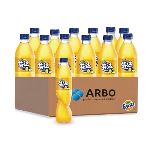 Fanta Pineapple 500ml 12er Pack - exotisch intensiver Ananas Geschmack - China Edition - Ananas mit feiner Kohlensäure versetzt, PET Flaschen - ArBo-Living Quality von ArBo-Living