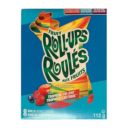 Fruit Roll-Ups 112g Exotische Früchte Tropical Tie-Dye Betty Crocker Frucht-Snacks - Fruchtrollen für Kinder und Erwachsene - Fruchtgummi- Fruchtgelees - ArBo-Living Quality von ArBo-Living