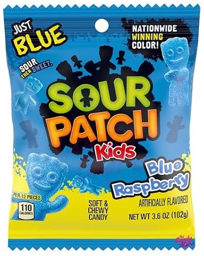 Kids Blue Raspberry 102g Packung - Blaue Fruchtgummi Amerikanische Süßigkeiten ohne Gelatine Original aus USA + ArBo-Living Sticker von ArBo-Living