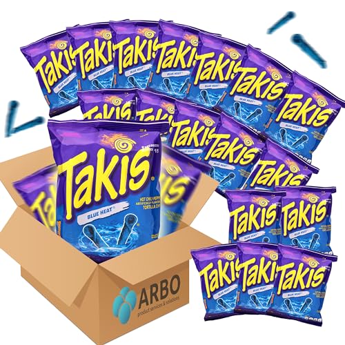 Takis Blue Heat 92,3g - 20er Vorratspack - Hot Chilli Pepper Tortilla Chips Original - blauer Snack - ArBo-Living Quality von ArBo-Living