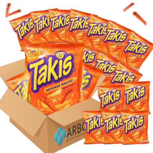 Takis Nacho Intense 92,3g - 20er Vorratspack - Cheesy Flavour Non-Spicy intensiver Käsegeschmack ohne Schärfe - ArBo-Living Quality von ArBo-Living