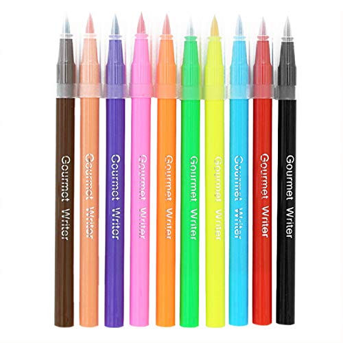 Ardorman Essbare Pigment Stift Backen Pigmentstift Lebensmittel Farb Marker, Essbare Marker Essbare Hakenlinien Backen Kuchen Malerei Haken Rben Stift 10 StüCke von Ardorman