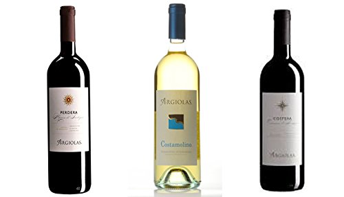 3 Flaschen Wein Argiolas Sardinien cl.75 (Vermentino Costamolino DOC - Monica Perdera DOC - Cannonau Costera DOC) von Argiolas