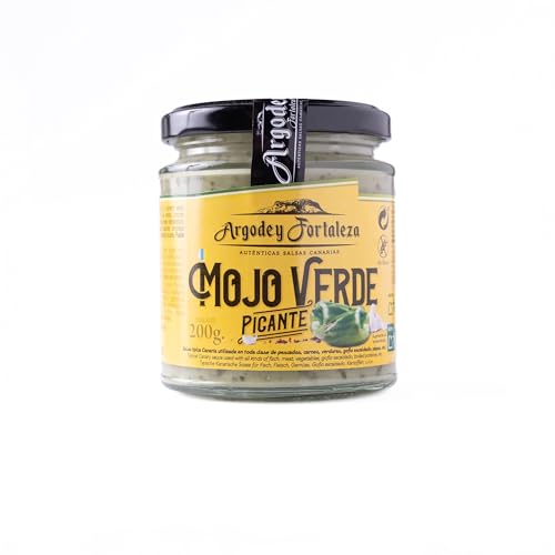 Argodey Fortaleza Mojo Verde Picante 200g - Authentische Kanarische Sauce, Perfekt und Vielseitig zum Streichen auf Brot, Toast, Arepas, Kartoffeln. Ohne Konservierungsstoffe und künstliche Zusätze. von Argodey Fortaleza