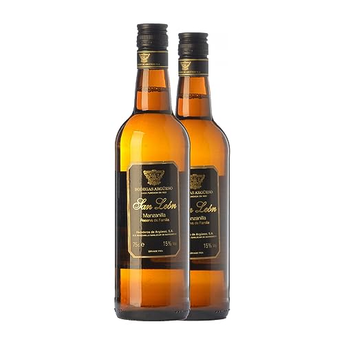 Argüeso San León Familiar Palomino Fino Manzanilla-Sanlúcar de Barrameda Reserve 75 cl Verstärkter Wein (Schachtel mit 2 Flaschen von 75 cl) von Argüeso