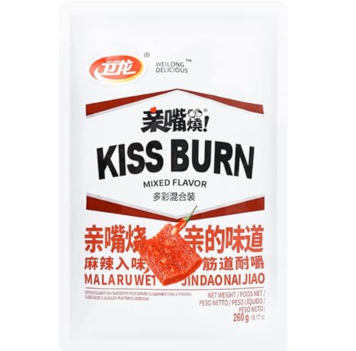 Weilong Kiss-Burn Gluten-Snacks mit gemischtem Geschmack, chinesische Snacks, Sojabohnen, Vege, Tofu-Snack, 260 ml, 20 Stück von Ariie