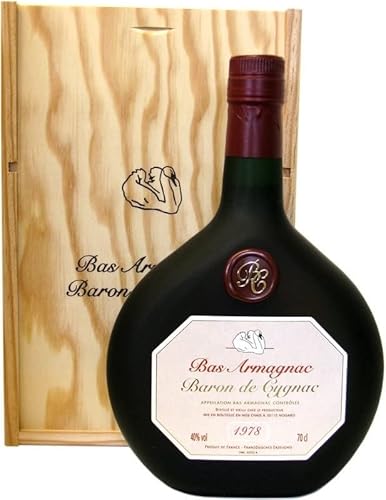 Rarität: Armagnac Baron de Cygnac 0,7l Jahrgang 1978 incl. Holzkiste von Armagnac Baron de Cygnac