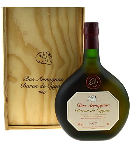 Rarität: Armagnac Baron de Cygnac 0,7l Jahrgang 1987 incl. Holzkiste von Armagnac Baron de Cygnac