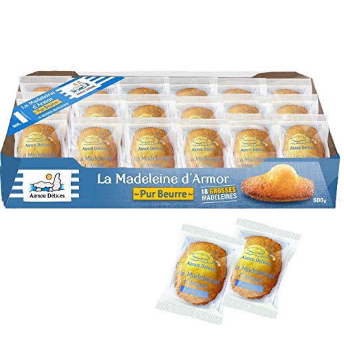 LaMadeleine D'Armor 18 Stück weiche Butter frische French Cake Bites Frühstücksteesnack von Armor Delices