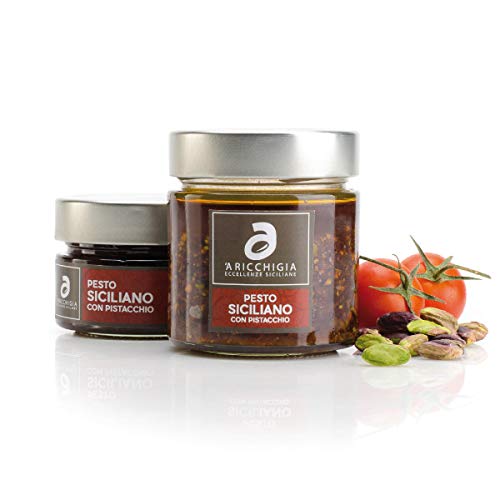 Sizilianisches Pesto mit Tomaten und Pistazien. Italienische Gourmet Spezialitäten | 190gr von Aromataste