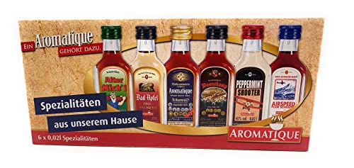 Aromatique Spezialitäten I 6 Flaschen I 45% vol. 0,02 Liter I Aromatique I Bad Apfel I Peppermint Shooter I Boonekamp I Air Speed I Alter Michel I Aromatique Geschenkpackung von Aromatique