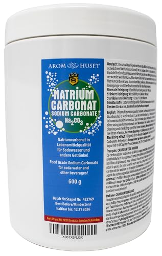 Carbonat 600 g Speisenatron pulver Lebensmittelqualität Backsoda | backpulver zum Aromatisieren von Sodawasser für Reinigung & mehr E500 - Praktisches Plastikgefäß, hergestellt in Schweden von Aromhuset