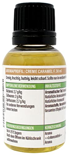 Creme Caramel Konzentrat 30 ml | Super Aroma für die Lebensmittelindustrie und Enthusiasten | Lebensmittelaroma | Backaroma | Aromatropfen | Geschmackstropfen | zum Kochen, Backen & Mixen von Aromhuset