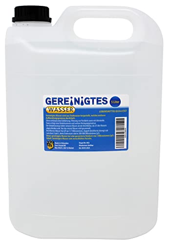 Gereinigtes Wasser 5 L | hoher Reinheitsgrad von 1 Mikrosiemens | Reinstwasser | zum Trinken und Kochen geeignet | geschmacksneutral | keim- und chlorfrei von Aromhuset