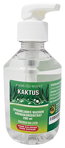 Kaktus-Konzentrat 200 ml ergibt 100 L kohlensäurehaltiges Wasser|Kaktusgeschmack| für SodaStream & Wassersprudler |ohne Zucker |null Kalorien| hochkonzentriertes Aroma 1:500 |+ GRATIS-Dosierspender von Aromhuset