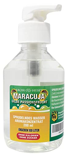 Maracujakonzentrat 200ml ergibt 100 L kohlensäurehaltiges Wasser|gelber Passionsfrucht | für Wassersprudler | ohne Zucker | null Kalorien | hochkonzentriertes Aroma, Verhältnis: 1:500 von Aromhuset