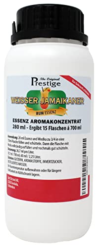 Prestige Weisser Jamaikaner Rum Aromaessenz 280ml | professionelle Liquid-Aroma-Essenz| Hausgebrauch, Brennerei | mit handelsüblichem Wodka oder Korn vermischen | 280ml Essenz ergibt 10,5 Lt. Getränk von Aromhuset