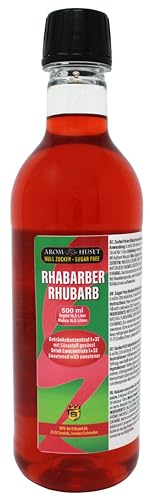 Rhabarber Rhubarb Stilldrink - Konzentrat 500 ml ergibt 16,5 l Getränk ohne Zucker | Mischungsverhältnis 1:32 | enthält Rhabarbersaftkonzentrat, Zitrusfrucht | hochkonzentriert von Aromhuset