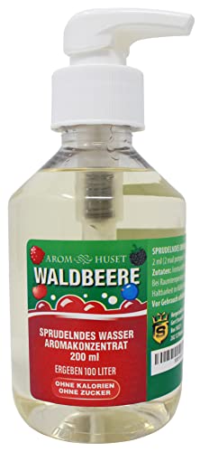 Waldbeeren -Konzentrat 200 ml ergibt 100 L kohlensäurehaltiges Wasser mit Waldbeerengeschmack| für Wassersprudler |ohne Zucker | hochkonzentriert 1:500 |+ GRATIS-Dosierspender von Aromhuset