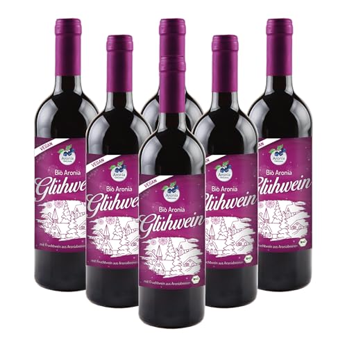 Aronia ORIGINAL Bio Glühwein mit Aroniafruchtwein - 6x0,75 Liter - Aus 92% Bio-Aroniawein* (enthält Sulfite) *aus kontrolliert biologischem Anbau von Aronia Original Naturprodukte GmbH