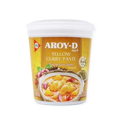 Aroy-D Currypaste Gelb 200 g, authentische thailändische gelbe Currypaste für kräftige und geschmackvolle Gerichte von Aroy-D