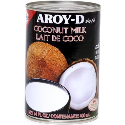 Aroy-D Kokosnussmilch – Kokosmilch zum Kochen und Backen – Ideal für Desserts, Suppen, Smoothies und Cocktails – 1 x 400 ml von Aroy-D