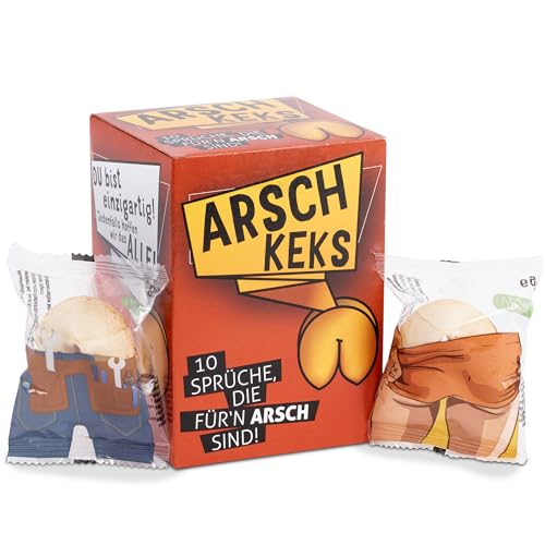 10 x Glückskekse lustig einzeln verpackt - Glückskeks mit Sprüchen Deutsch - Vegan auch als Geschenk - Made in Germany – Kleine Geschenke von FOOD crew