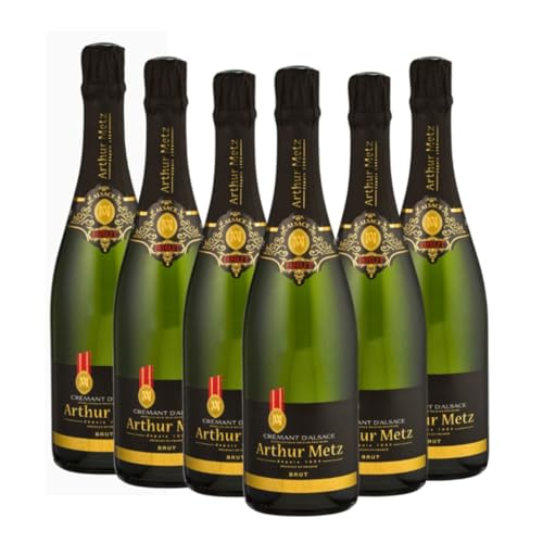 Arthur Metz Crémant d'Alsace Brut | 6 x 0,75 L | 12% Vol. | Traditioneller Schaumwein | Elsässer Eleganz & Frische | Perfekt für Feierlichkeiten von Arthur Metz