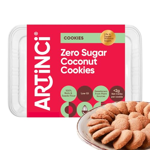 Artinci Coconut Keto Cookies | Sugar-Free Biscuit | Diet Snacks for Healthy Living Low Carb Ingredients (185gm) (Pack of 1) von Artinci