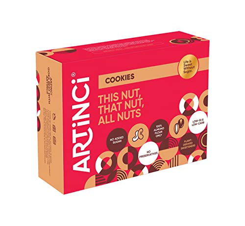 Artinci Mixed Nut Keto Cookies | Gluten-Free, Sugar-Free | Diet Snacks for Healthy Living Low Carb Ingredients (185gm) (Pack of 1) von Artinci