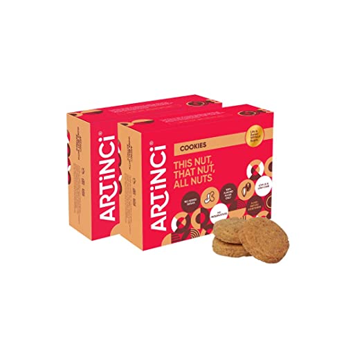 Artinci Mixed Nut Keto Cookies | Gluten-Free, Sugar-Free | Diet Snacks for Healthy Living Low Carb Ingredients (185gm) (Pack of 2) von Artinci