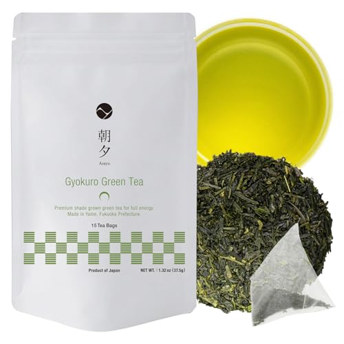 Asayu Japan Gyokuro Grüner Tee - 2,5 g x 15 Beutel, Japanischer Premium Vollschattentee, 100% Hergestellt in Japan von Asayu Japan