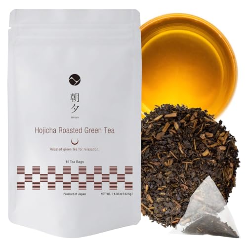 Asayu Japan Hojicha Grüner Tee - 2,5 g x 15 Beutel, Gerösteter Grüner Tee, 100% Hergestellt in Japan von Asayu Japan