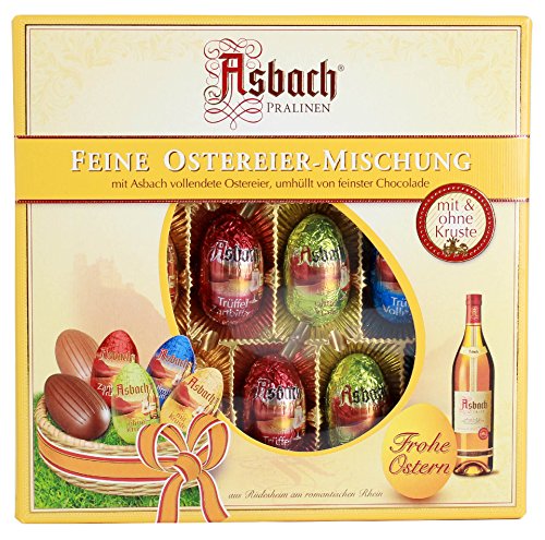 RCP Asbach Ostereier, Gemischte Pralinen, Mit und ohne Kruste, Flüssige Füllung, Alkoholhaltig, Tolles Geschenk, 14er-Packung von Asbach