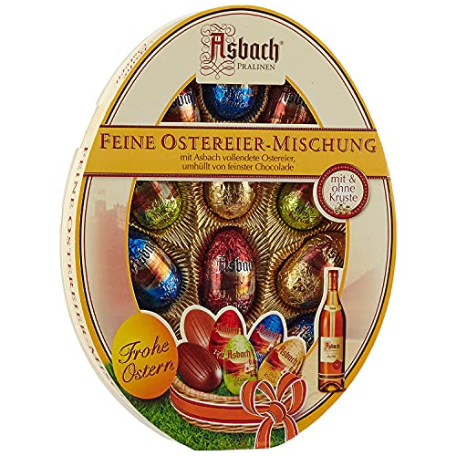 RCP Asbach Ostereier, Gemischte Pralinen, Mit und ohne Kruste, Flüssige Füllung, Alkoholhaltig, Tolles Geschenk, 175 g Packung von Asbach