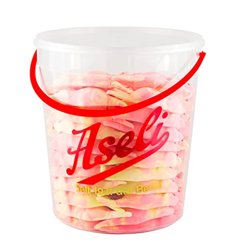 Aseli KiBa-Mäuse-Eimer, 1100g,/ 1.1kg Eimer mit Henkel, nur echt mit roten Augen, direkt vom Hersteller, gluten-frei, laktose-frei von Aseli