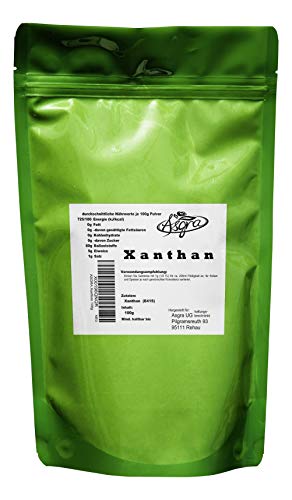 Birsppy 100g Xanthan - E415 - Mind. 1 Jahr MHD - Bindemittel für gutes Gelingen - Backen und Kochen wie die Profis - im praktischen Beutel mit Zip-Verschluß - von Asgra von Asgra