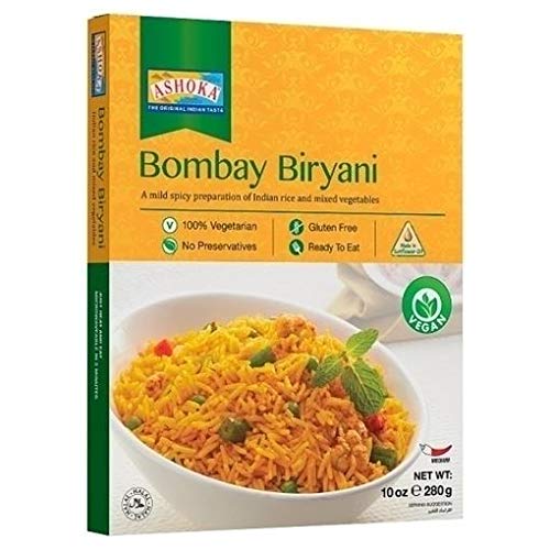 Ashoka Bombay Biriyani – (milde, würzige Vorgebärung von indischem Reis und gemischtem Gemüse) – 280 g – (4 Stück) von Ashoka